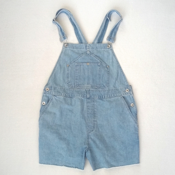 Rag & Bone Light Wash Denim Blue Dungarees Short Overalls/ Jumper L ($295) NWT - Picture 2 of 16
